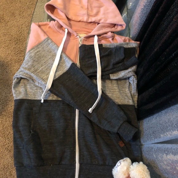 Women’s Jack. Size Small. Doublju Women's 3 Color Block Pocket Zip-Up Hoodie. - Picture 8 of 9